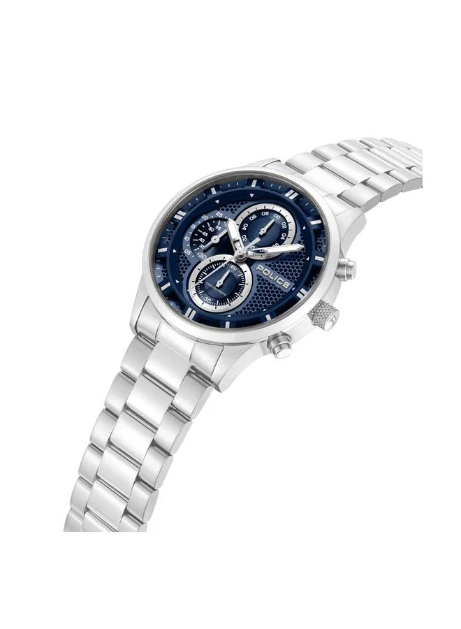 بوليس Levuka Blue Dial Stainless Steel Bracelet Chronograph Watch for Men, 43.5mm